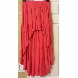 Coral hi/low maxi skirt